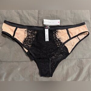 Cosabella Black and Tan Lace Bikini Panties